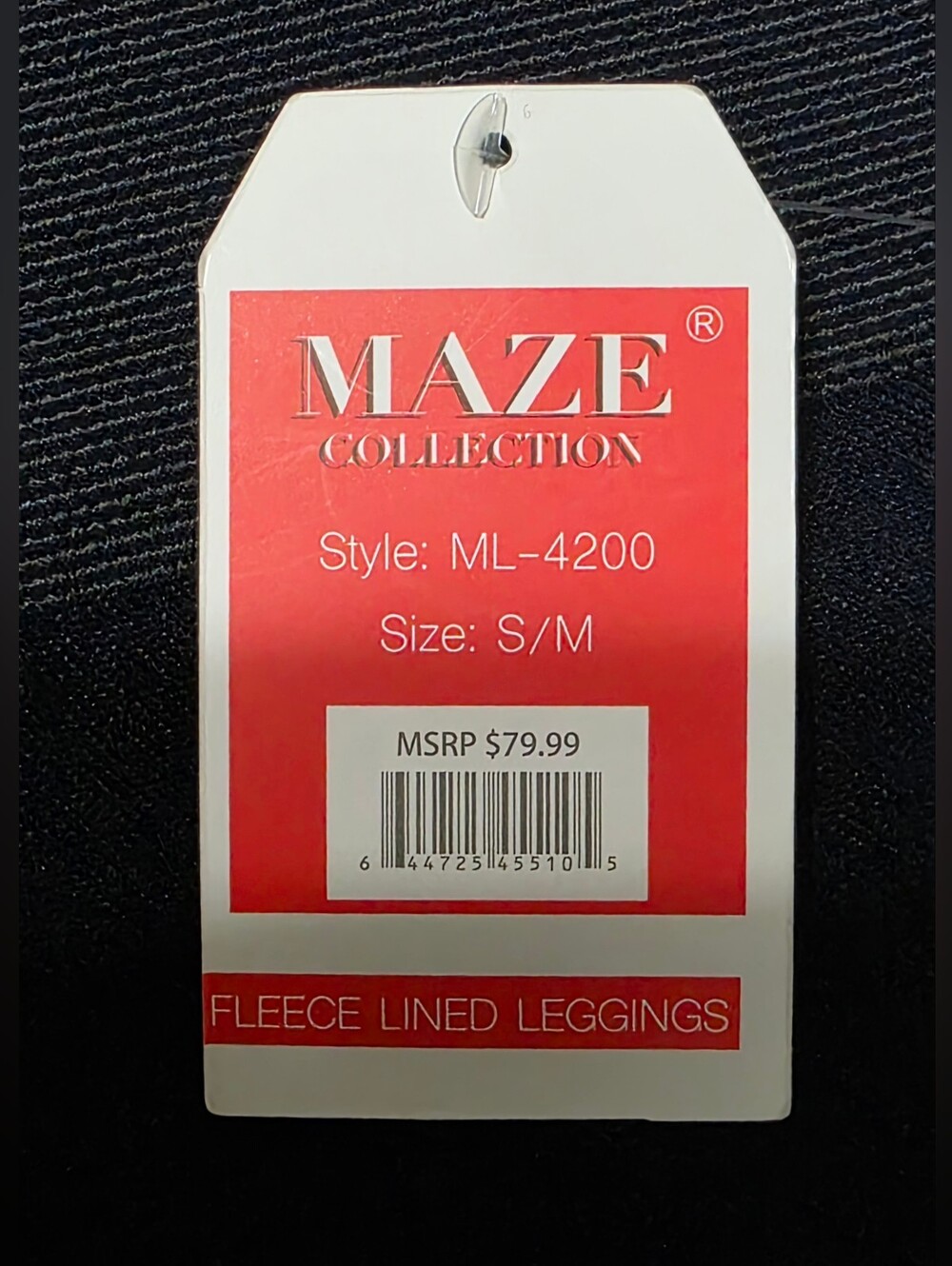 MAZE Collection Cozy Fleece-Lined Tummy Control High Waist Navy Leggings Sz S-M - Picture 5 of 9